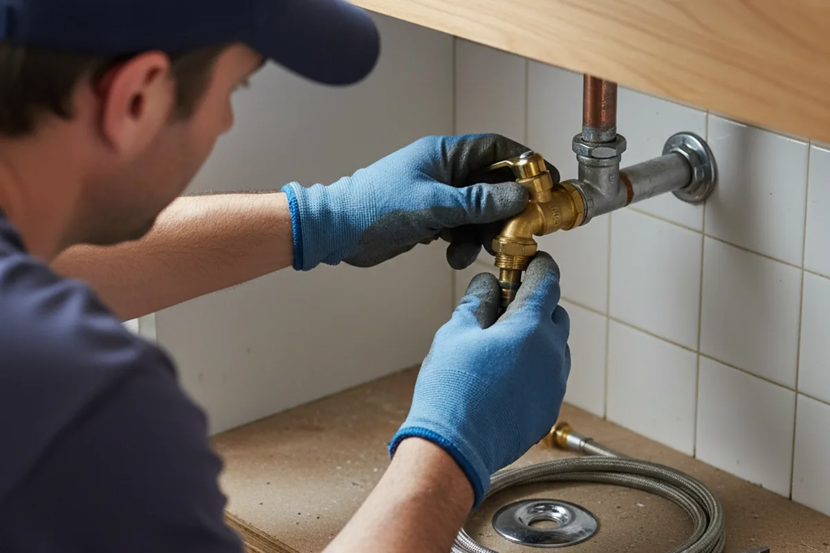 Shutoff valve and fitting work during Burst Pipe Repair in Mechanicsburg